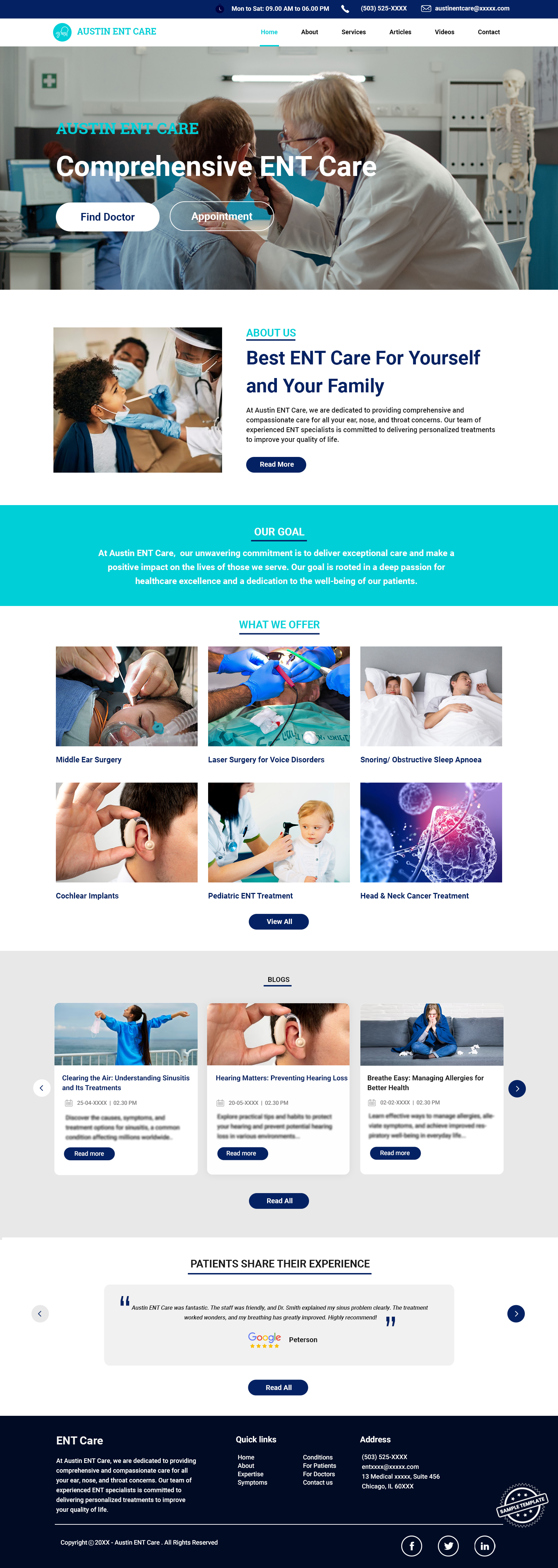 ENT2 Clinic Website Template